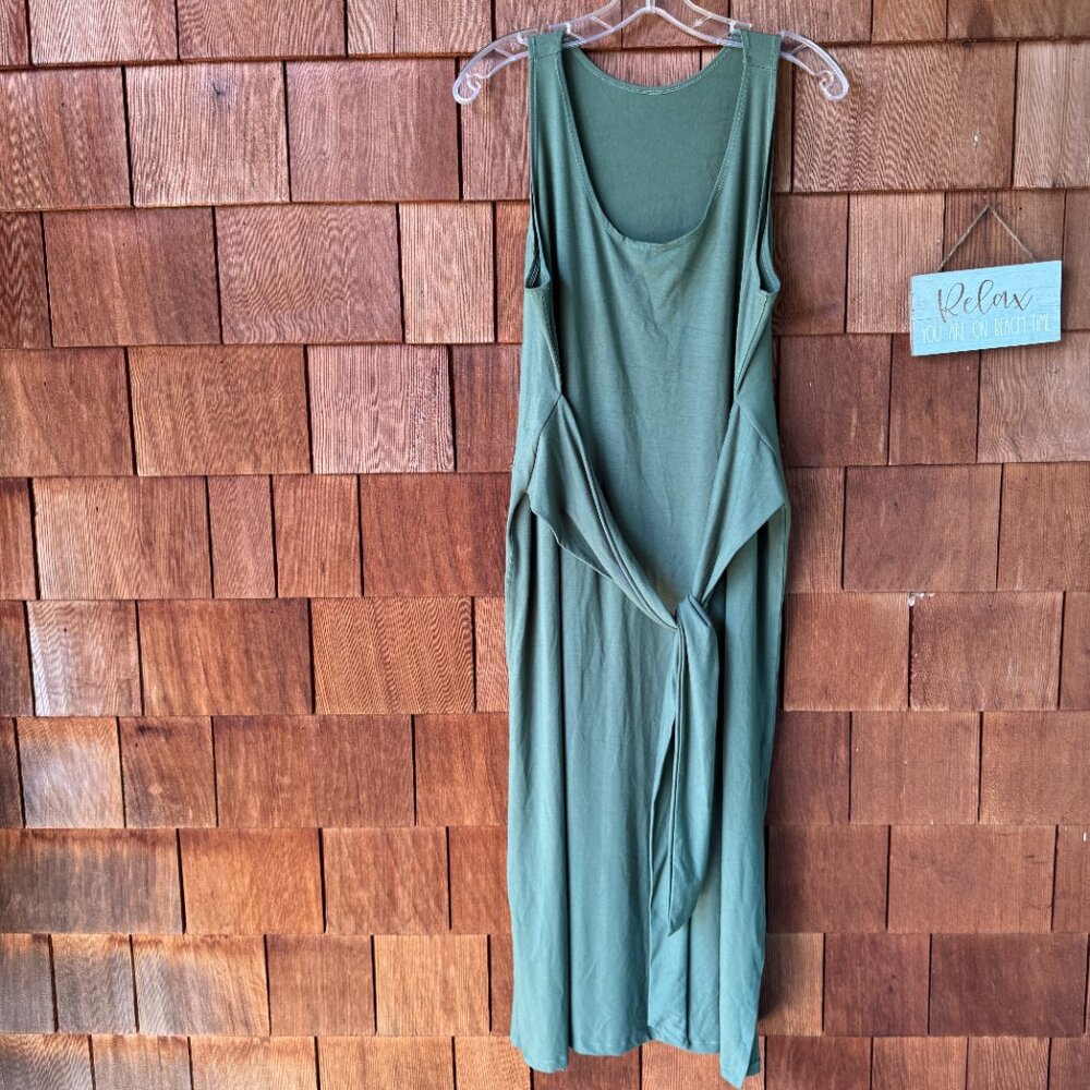 FREE LABEL Green Sleeveless Knit Tank Dress in Women's X-Large